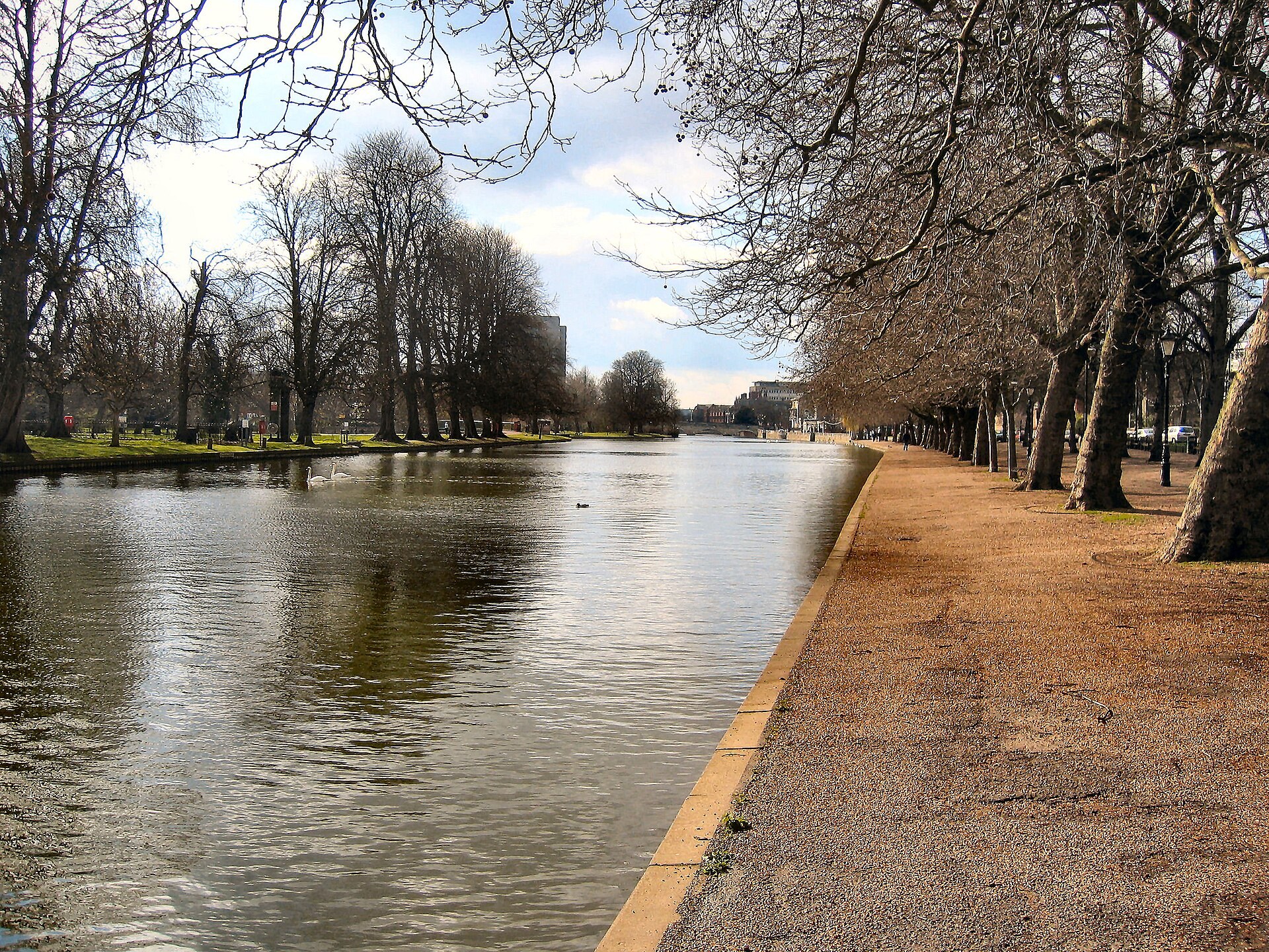 The embankment on the River Great Ouse in Bedford