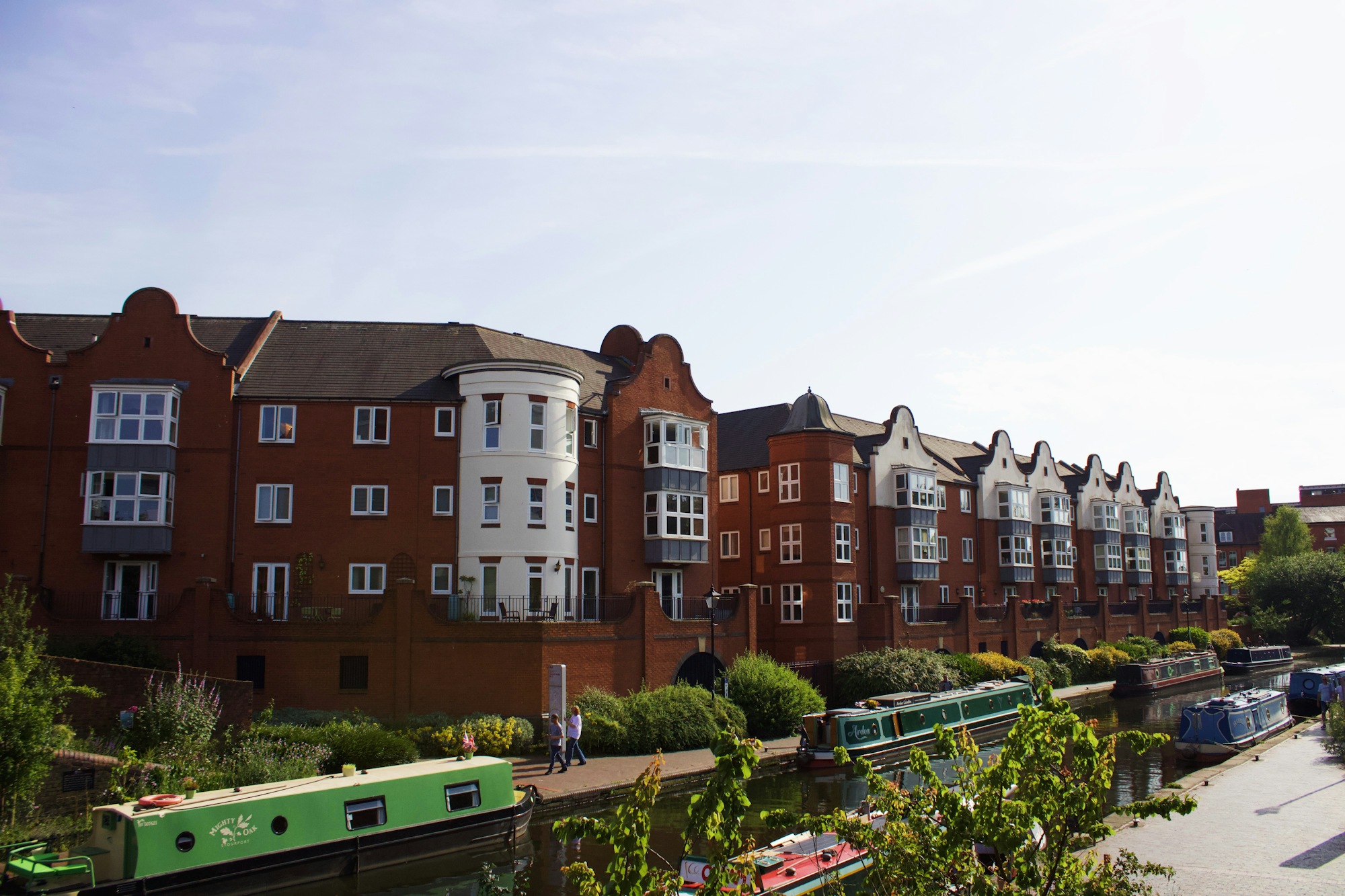 Narrowboats on a Birmingham canal