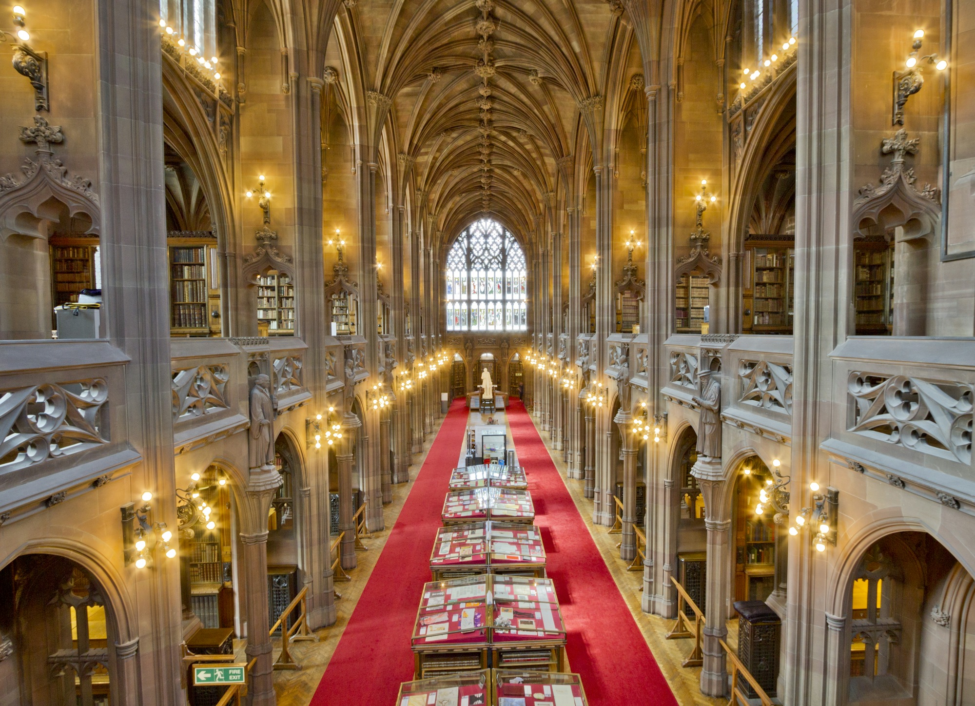 Inside the John Rylands Library, Manchester