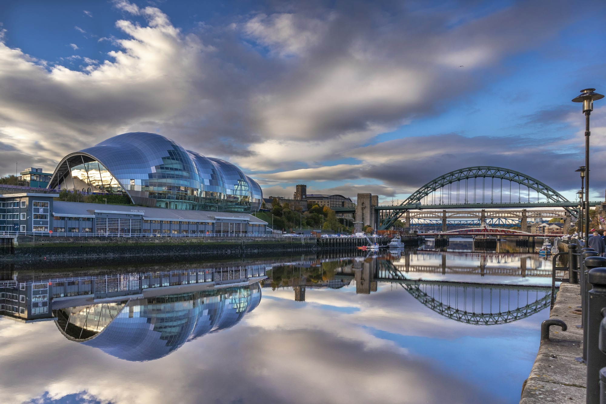 Sage Gateshead and the Tyne Bridge